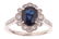Vintage Dark Blue Sapphire & Diamond Platinum Ring - 2