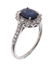 Vintage Dark Blue Sapphire & Diamond Platinum Ring - 3