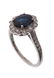 Vintage Dark Blue Sapphire & Diamond Platinum Ring - 5