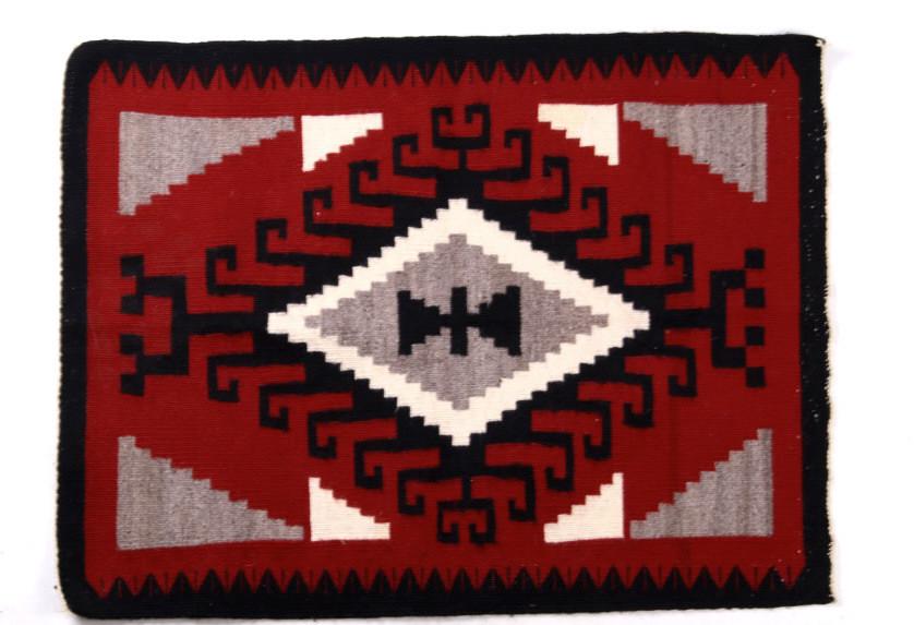 Navajo Ganado Trading Post Wool Rug: The lot feature a fine tightly woven wool trading post rug from the Navajo Native American Indians with a fine Ganado Pattern. Located in the southwest of Crystal in the geographical center of the Nav