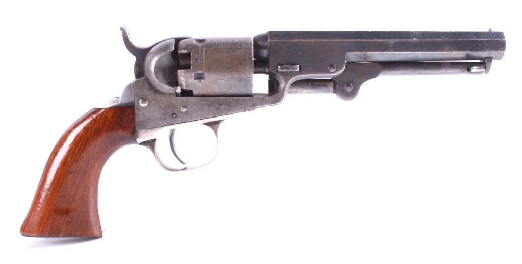 Colt 1849 .31 Caliber Pocket Percussion Revolver: Truly exceptional Colt 1849, five-inch barrel, .31 caliber percussion revolver, serial number 212806, made during the early part of the Civil War in 1862. This model was popular with an array of front