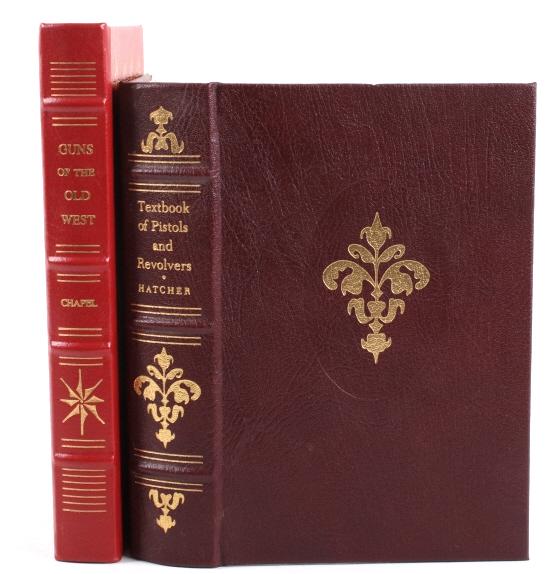1990's The Firearms Classic Library Firearm Books: Featured in this lot we have a pair of firearm books titled "Guns of the Old West" by Charles Edward Chapel and "Textbook Pistols and Revolvers" by Julian's S. Hatcher originated from the 1990's. The 