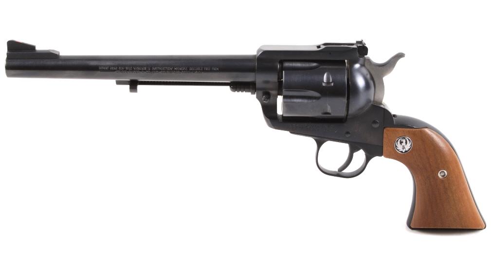 Ruger .30 Carbine New Model Blackhawk Revolver: Offered for sale is a Ruger New Model Blackhawk .30 Carbine revolver. The revolver features a six shot cylinder, 7 ½” barrel, walnut grips, adjustable rear sights, and blue'd finish. In the early 1