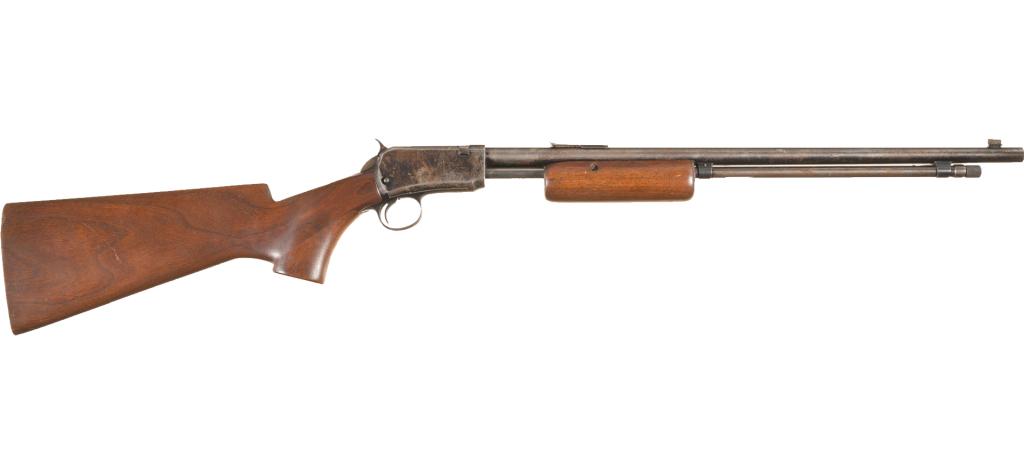 Winchester Model 1906 .22 Slide Action Rifle: For your consideration is a Winchester Model 1906 .22 caliber slide action rifle. The Winchester Model 1906 was designed as a more inexpensive companion to the popular Model 1890, the main differences