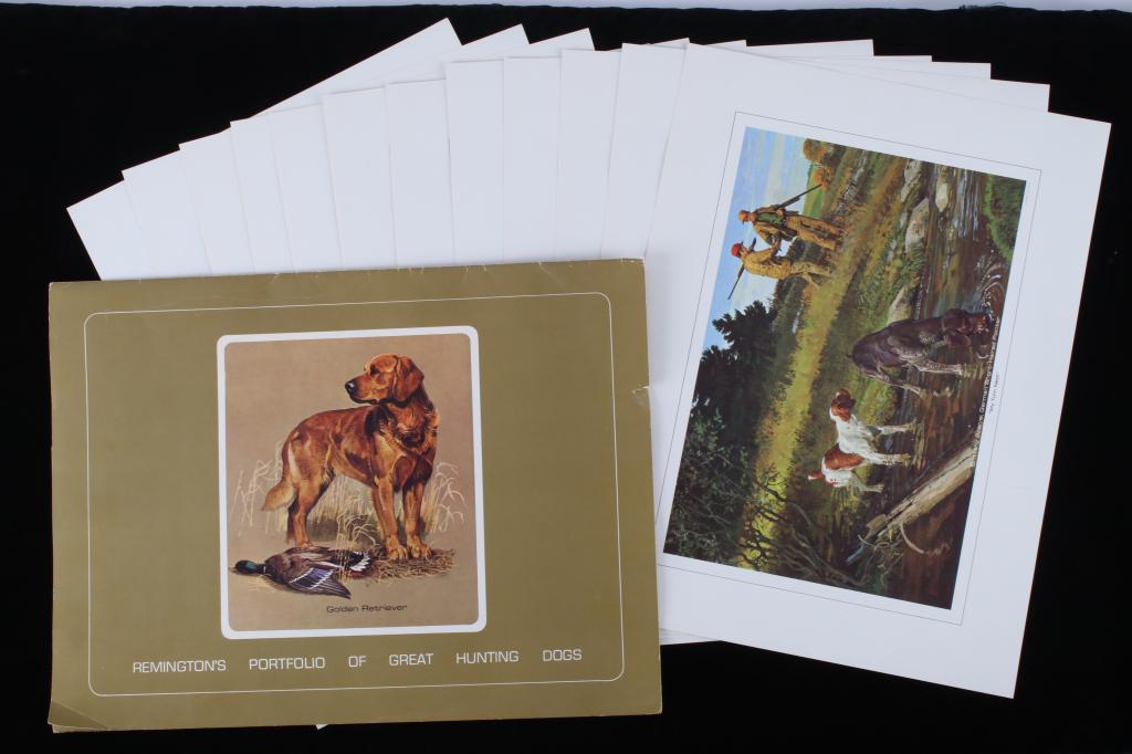 Remington Great Hunting Dog Art Portfolio By Kuhn: For your consideration is this Remington art portfolio featuring great hunting dogs by Bob Kuhn. Bob Kuhn (1920-2007) is an American artist born in Buffalo, New York and is known for his extraordinary