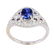 Vintage Dark Blue Sapphire & Diamond 14K Gold Ring - 2
