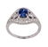 Vintage Dark Blue Sapphire & Diamond 14K Gold Ring - 5