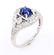 Vintage Dark Blue Sapphire & Diamond 14K Gold Ring - 6