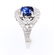 Vintage Dark Blue Sapphire & Diamond 14K Gold Ring - 7