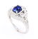 Vintage Dark Blue Sapphire & Diamond 14K Gold Ring - 8