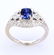 Vintage Dark Blue Sapphire & Diamond 14K Gold Ring - 9