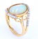 Rare Ethiopian Opal & Diamond 14K Gold Ring - 7