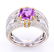 RARE Purplish Pink Sapphire & VS1 Diamond Ring - 3