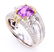 RARE Purplish Pink Sapphire & VS1 Diamond Ring - 4