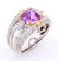 RARE Purplish Pink Sapphire & VS1 Diamond Ring - 6