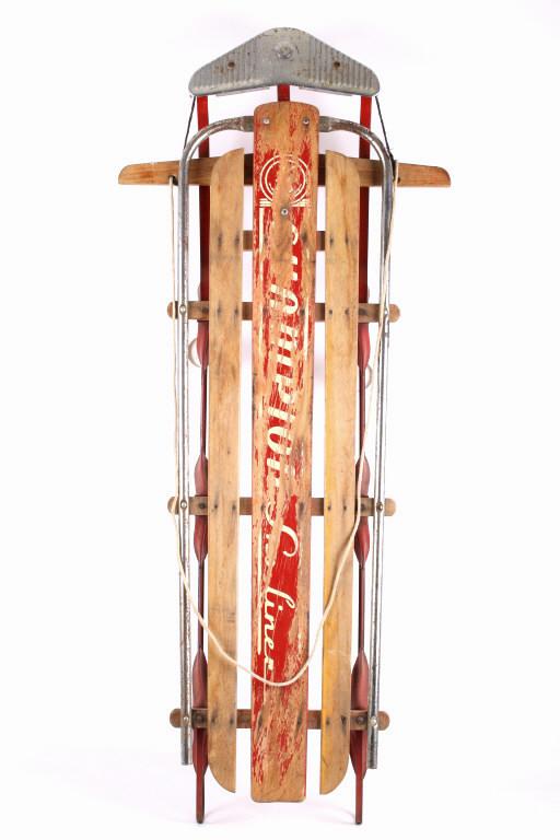 Champion Sno Liner Racing Sled Circa. 1950's: For your consideration is this circa. 1950's Champion Sno Liner Racing Sled. Champion sleds were manufactured in Kalamazoo, Michigan by the Kalamazoo Sled Company from 1894 to about 1972. Prior to the