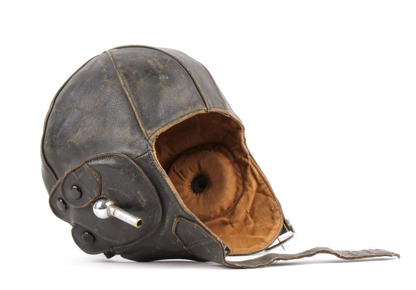 1930s Lewis Dark Leather Aviation Helmet: 1930s Private Purchase Lewis Flying Helmet By D Lewis LTD. - Motor & Aviation Equipment, 124 Great Portland Street & Oxford Street, W.I. Typical 1930s private purchase helmet in dark brown/black leath