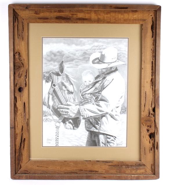 "Close To The Heart" by Greg Powell Limited Ed.: For your consideration is a limited edition lithography titled "Close To The Heart" by artist, Glenn Powell and is set in a custom wood frame. This piece is signed and numbered 113/950 and has a certi