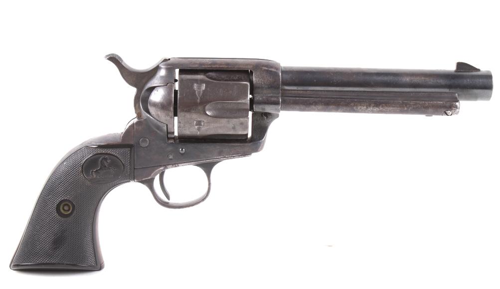 Colt 1st Gen Single Action Army 44-40 WCF Revolver: Included in this lot is a Colt First Generation Single Action Army .44-40 WCF revolver. This classic American firearm utilizes a 5 ½” round barrel chambered in .44-40 WCF. During World War II, the 