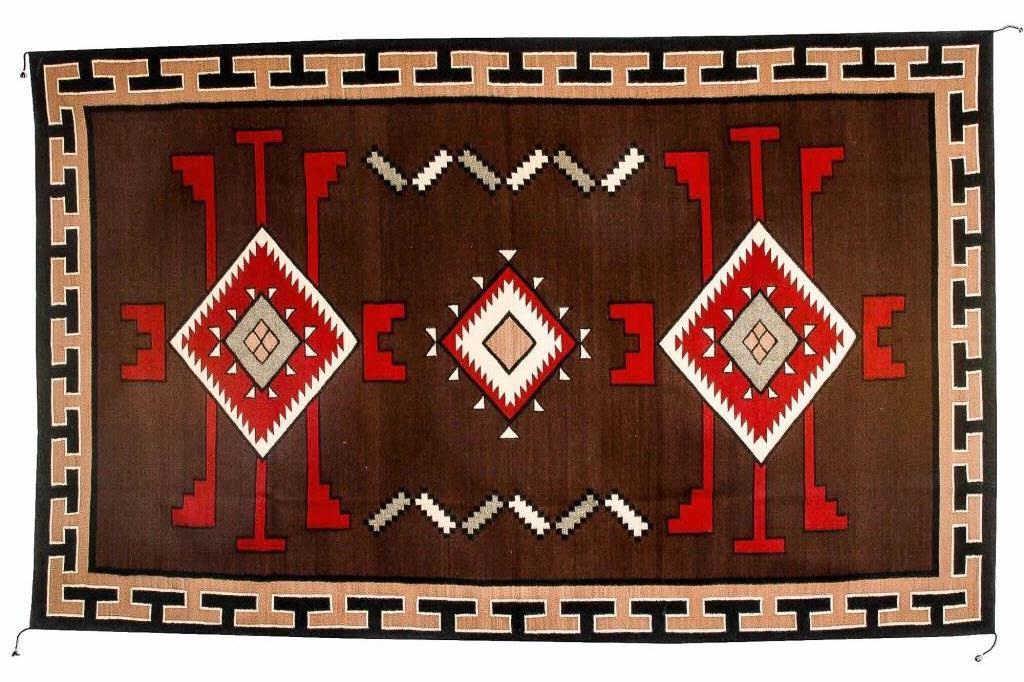 Shonto Flower Angora Wool Rug by Ali Bautista: This is an excellent handwoven flat weave rug by master weaver Ali Bautista using 100% soft fine handspun Angora Wool in an amazing Shonto Flower pattern. The rug was handwoven with a tight weave usin
