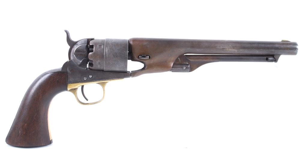 Civil War Issue Colt 1860 Army .44 Cal. Revolver: This lot features a classic early Civil War issue Colt 1860 Army .44 Caliber Percussion Six Shot Revolver. This was one of the most issued and popular of the Civil War revolvers with many, if not most