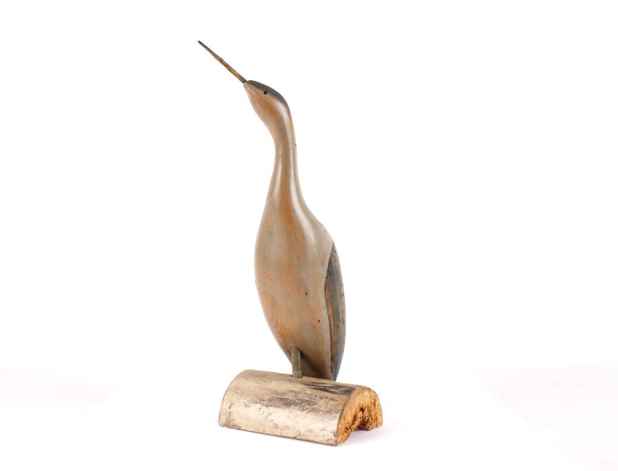 Gary Saindon Great Blue Heron Hand Carved Decoy: For your consideration is this Gary Saindon Great Blue Heron hand carved decoy. The decoy shows great color and wonderful craftsmanship. The great blue heron is a large wading bird in the heron family