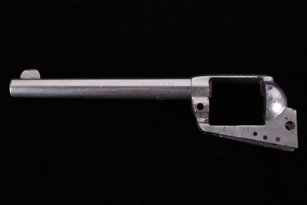 Colt Model 1877 Lightning .38 Colt Revolver Frame: This is a great example of an original Colt Model 1877 "Lightening" double action revolver frame. The revolver frame barrel is chambered for the .38 Long Colt, attributing it to the nickname "Lighteni
