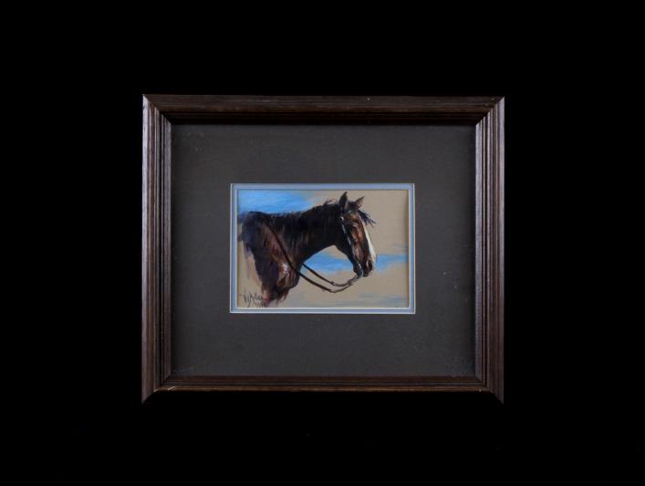 Vel Miller Original Watercolor Horse Portrait 1972: For your consideration is an original hand painted watercolor by Vel Miller, 1972. Miller is an accomplished Western artist whose paintings and sculptures have been viewed in numerous shows and exhibi