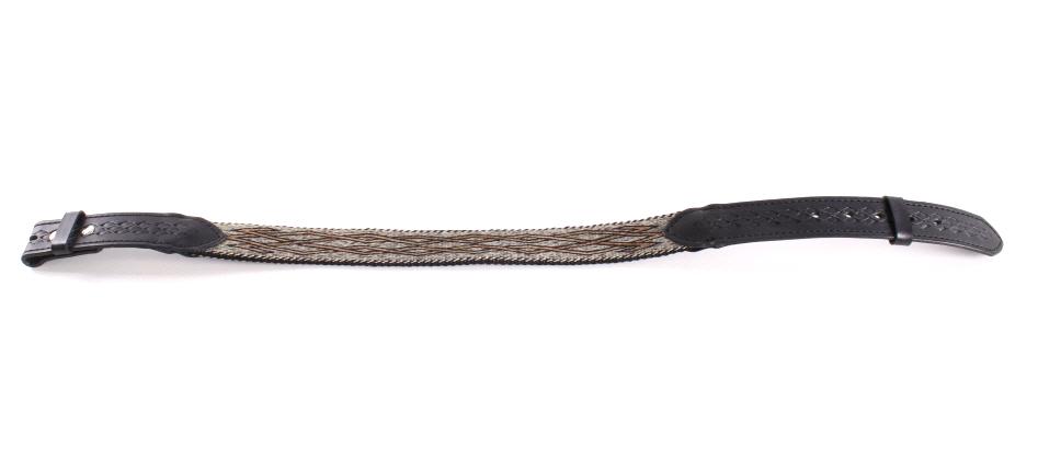 Deer Lodge Montana Prison Horsehair Belt: This is a beautiful, Montana State Prison Deer Lodge, horsehair hitched belt. The belt shows a high-quality, hitched construction all crafted from natural horsehair with dyes of black, tan, and brown,