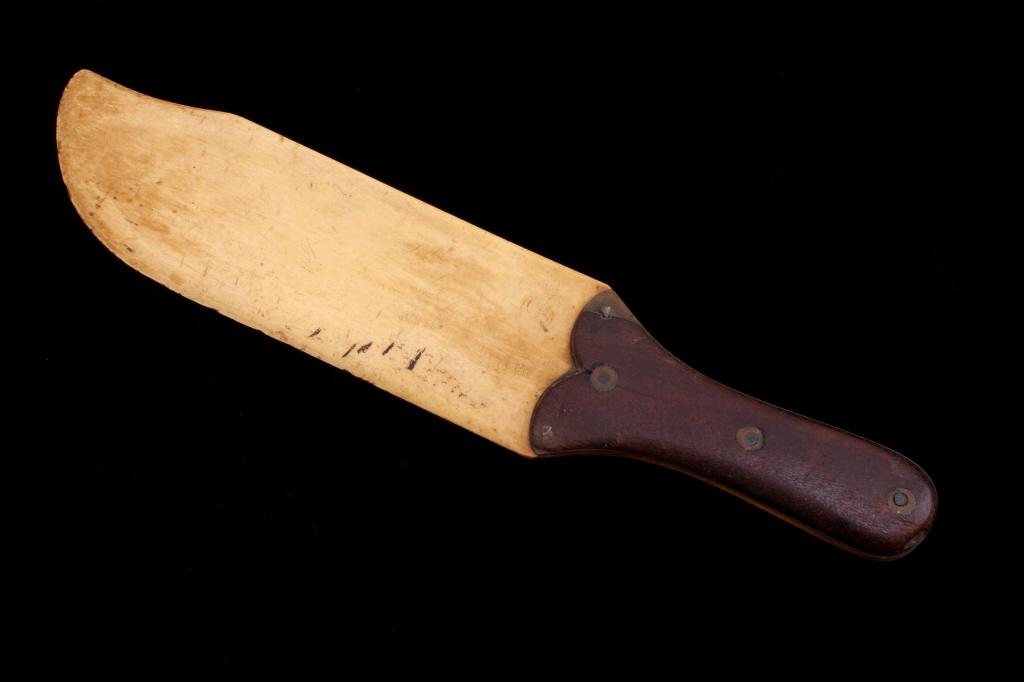 Alaskan Inuit/ Eskimo Moose Antler Snow Knife: For your consideration is this Alaskan Inuit/Eskimo, moose antler snow knife. The snow knife shows moose antler carved into the shape of a bowie knife and with a layered handle of brass and hard wood.