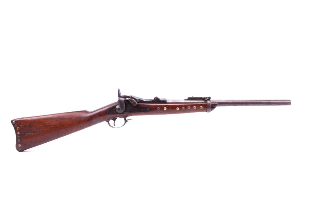Standing Rock Agency Springfield 1884 Carbine: This is a Model 1884 Trapdoor Springfield .45-70 caliber Standing Rock Reservation carbine. The Standing Rock Reservation is in North Dakota and South Dakota in the United States. The sixth-largest Na