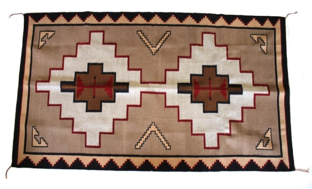 Old Crystal Connected Diamonds Angora Wool Rug: This is an excellent, handwoven, flat weave rug by master weaver Mito Ruiz. It was made using 100% soft, fine, handspun Angora Wool in an amazing Connected Diamonds pattern. The rug was handwoven into