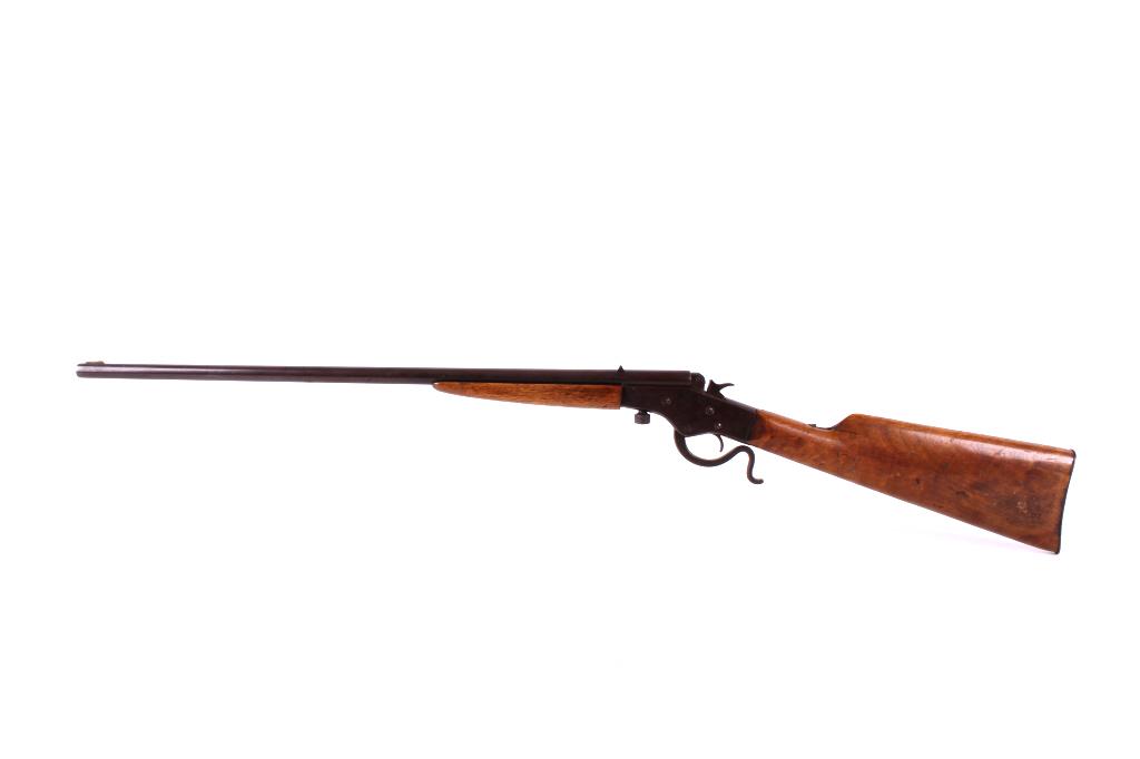 Stevens Crackshot No. 26 Single Shot Rifle: Up for bidding in this lot is a J Stephens Arms Company No. 26 "Crack Shot" .22 Caliber Long Rifle. The stamping on the rifle barrel shows "J. Stephens Arms Company Pat. APR. 22.1913.” The left side
