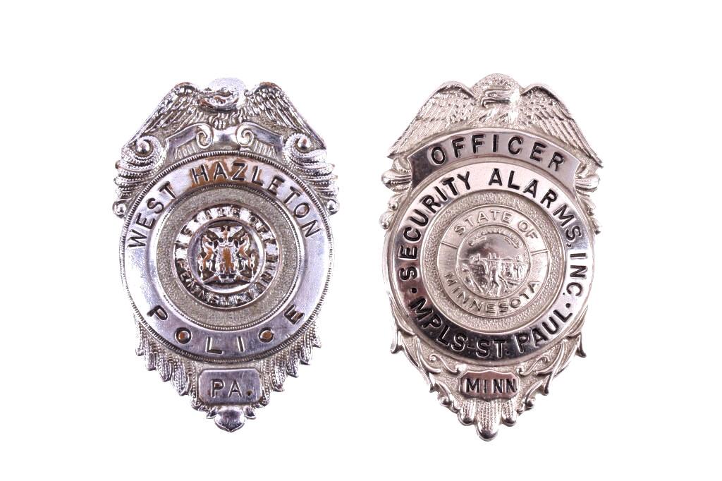 St. Paul, Minnesota & West Hazletown, PA Badges: For your consideration is this St. Paul, Minnesota and West Hazletown, PA badges, circa mid 1900's. There are two badges in this collection, with the first showing a shield with a centered State of Pe