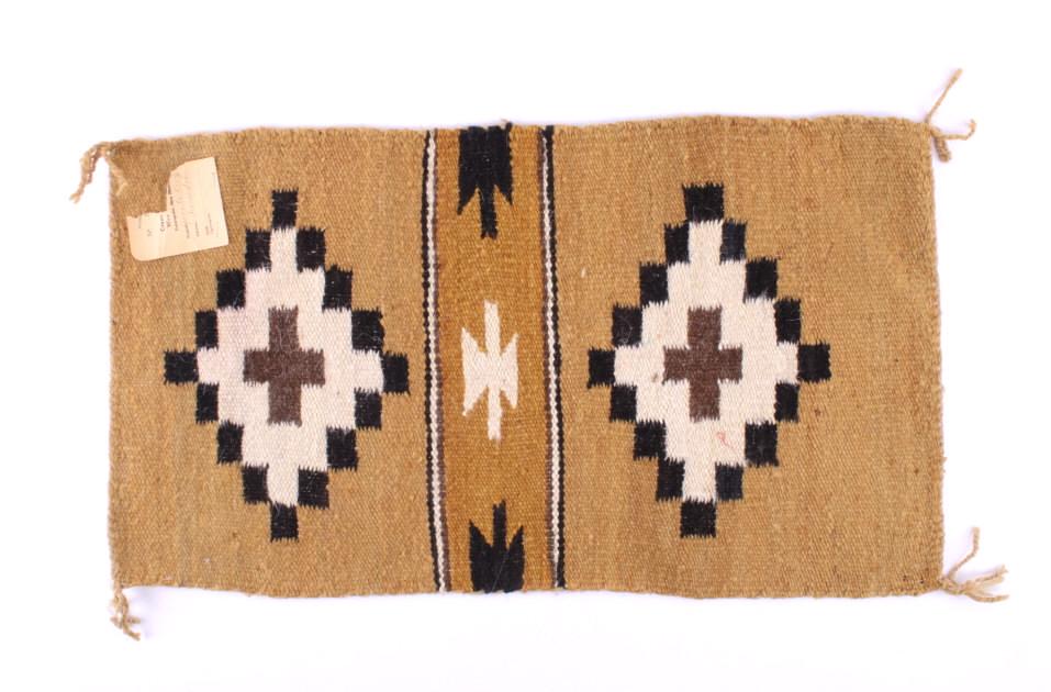 Navajo Crystal Rug from Crownpoint by Juanita King: Included in this lot is a Navajo Native American crystal rug from Crownpoint made by Juanita King. The rug dates to the mid-20th century and is from the Crownpoint Rug Weavers Association/ Trading Pos