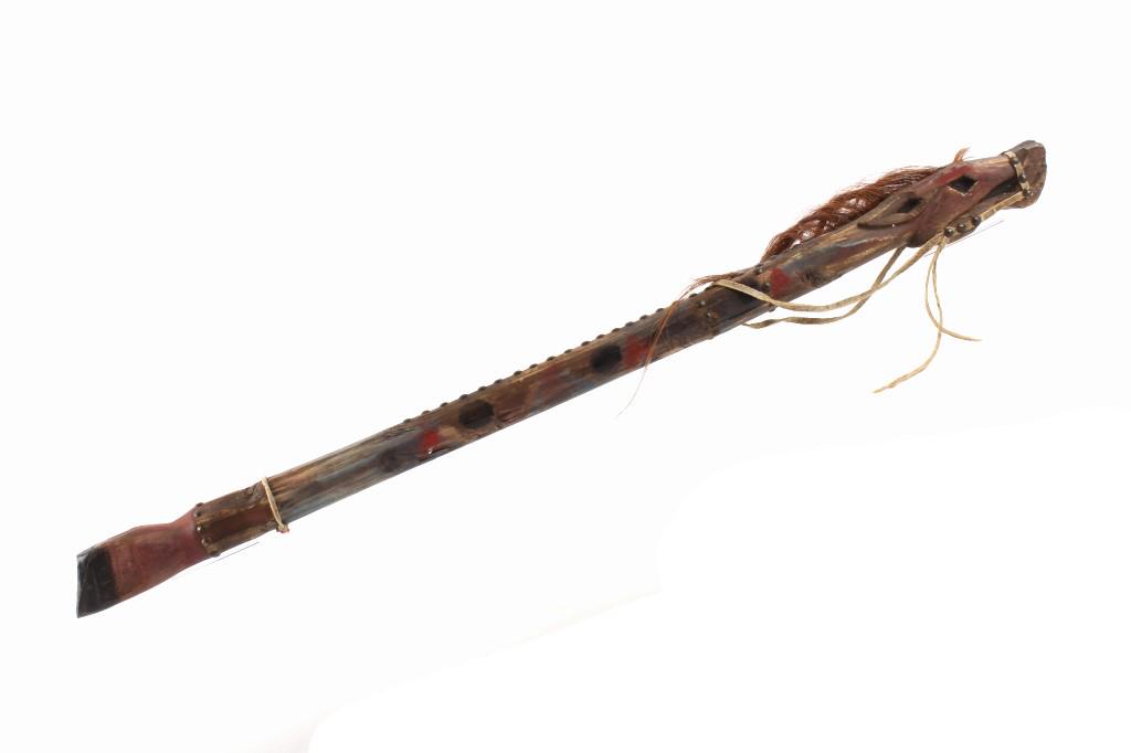 Hand Carved & Painted Horse Hair Walking Stick: For your consideration is a hand carved and painted horse head and hoof walking stick. This primitively crafted piece shows a detailed tooled design of a horse head at the handle and a horse hoof at t