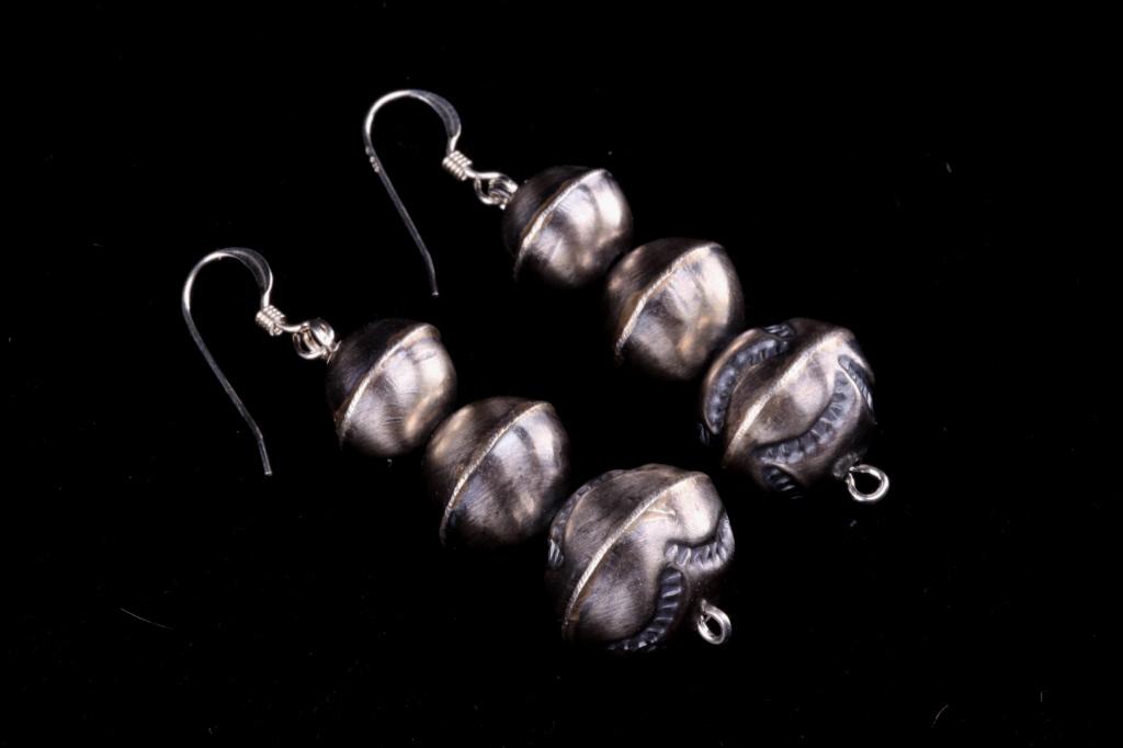 Navajo Calvin Largo Sterling Silver Earrings (1 of 10)