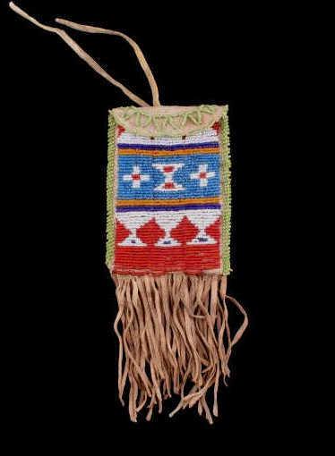Arapaho Fully Beaded Strike-A-Lite Bag c. 1890 (1 of 10)