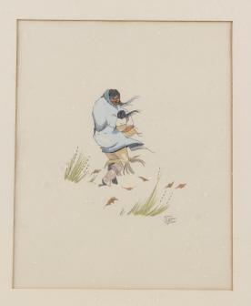 Jerome Tiger Indian Woman & Child Gouache Painting (1 of 10)