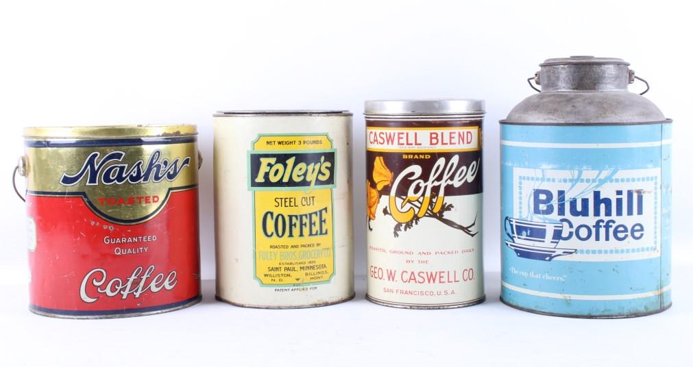 Collection of Four Large Coffee Tins (1 of 20)