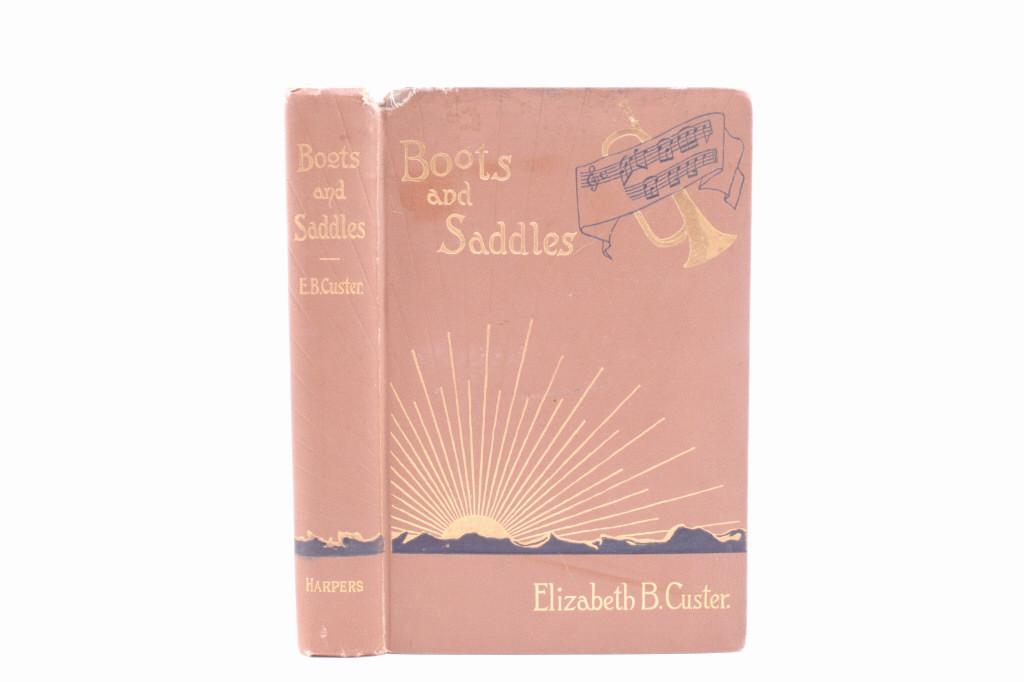 Boots and Saddles by Elizabeth Custer 1885 1st Ed.: For your consideration is this rare first edition of "’Boots and Saddles’ or Life in Dakota with General Custer" written by Elizabeth B. Custer and published in 1885. The book is a wonderful narra
