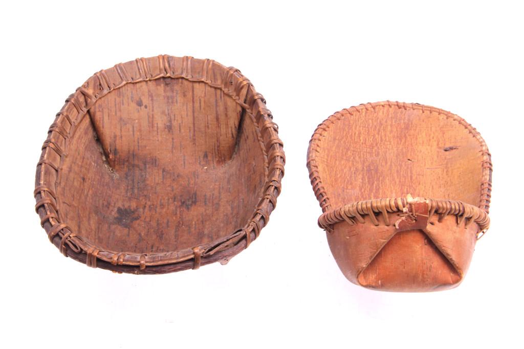 Ojibwa Indian Birch Bark Cradle Board & Basket (1 of 20)