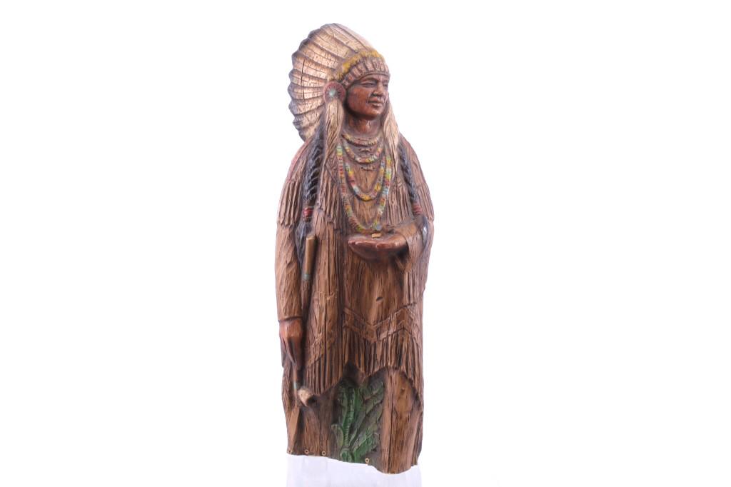 Resien Wood Style Indian Chief Statue (1 of 14)