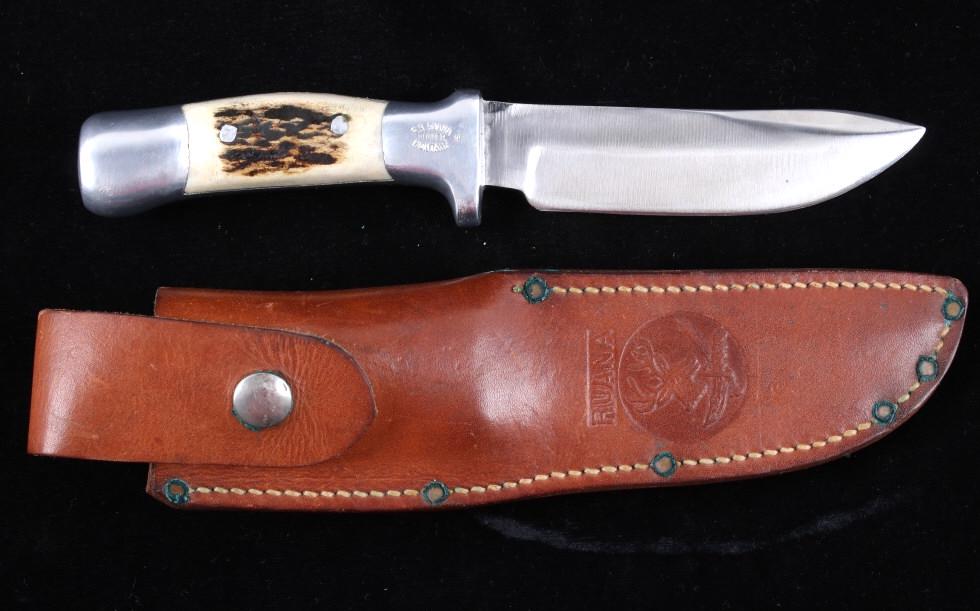 R.H. Ruana Camp Knife & Leather Scabbard (1 of 13)