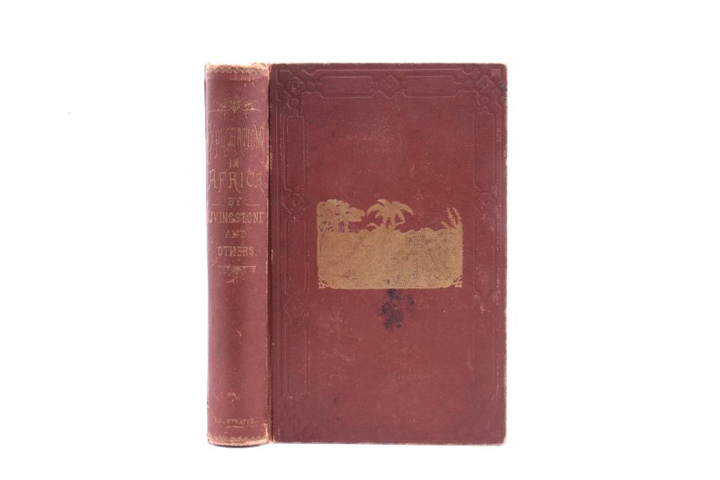 Explorations in Africa by Livingstone 1st Ed. 1872: Included in this lot is a copy of “Explorations in Africa” by Dr. David Livingstone and others. David Livingstone (1813-1873) was a Scottish missionary and medical doctor who explored much of the 