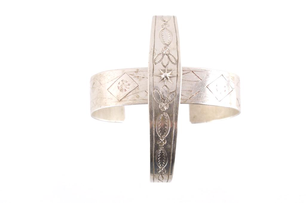 1890 Fred Harvey Navajo Sterling Bracelets (2) (1 of 17)