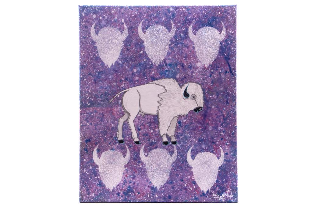 2021 Original Dau-Law-Taine Kiowa Painting: Featured in this lot is this original Dau-Law-Taine Kiowa painting-on-canvas, copyright 2021. Darwin Tsoodle Kiowa (Dau-Law-Taine) is a Native American artist who was born in Anadarko, Oklahoma and is