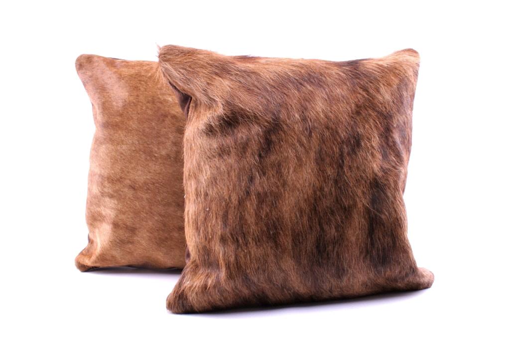 Brindle Light Brown Cowhide Premium Two Pillows (1 of 7)