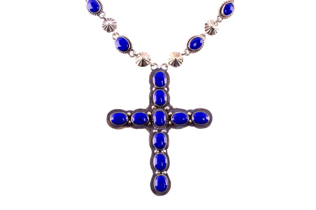 Armand American Horse Lapis Lazuli Cross Necklace (1 of 7)
