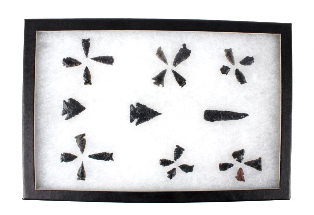 Ancient Transitional Archaic Obsidian Arrowheads (1 of 11)